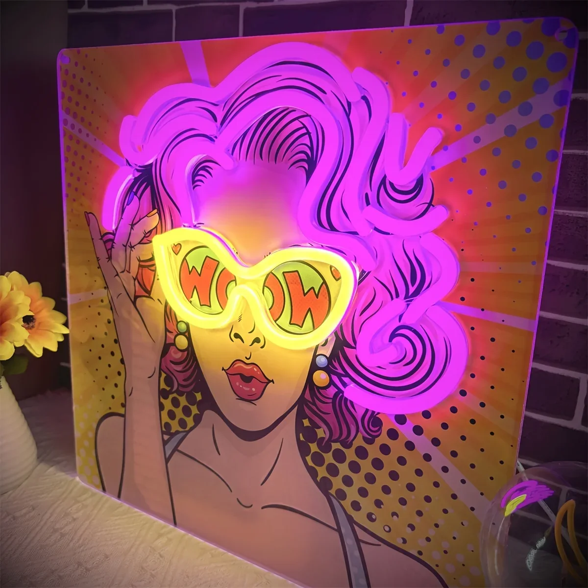 Outdoor Lighting Decor Wow - Wow Lady Pop Art LED Insegna
