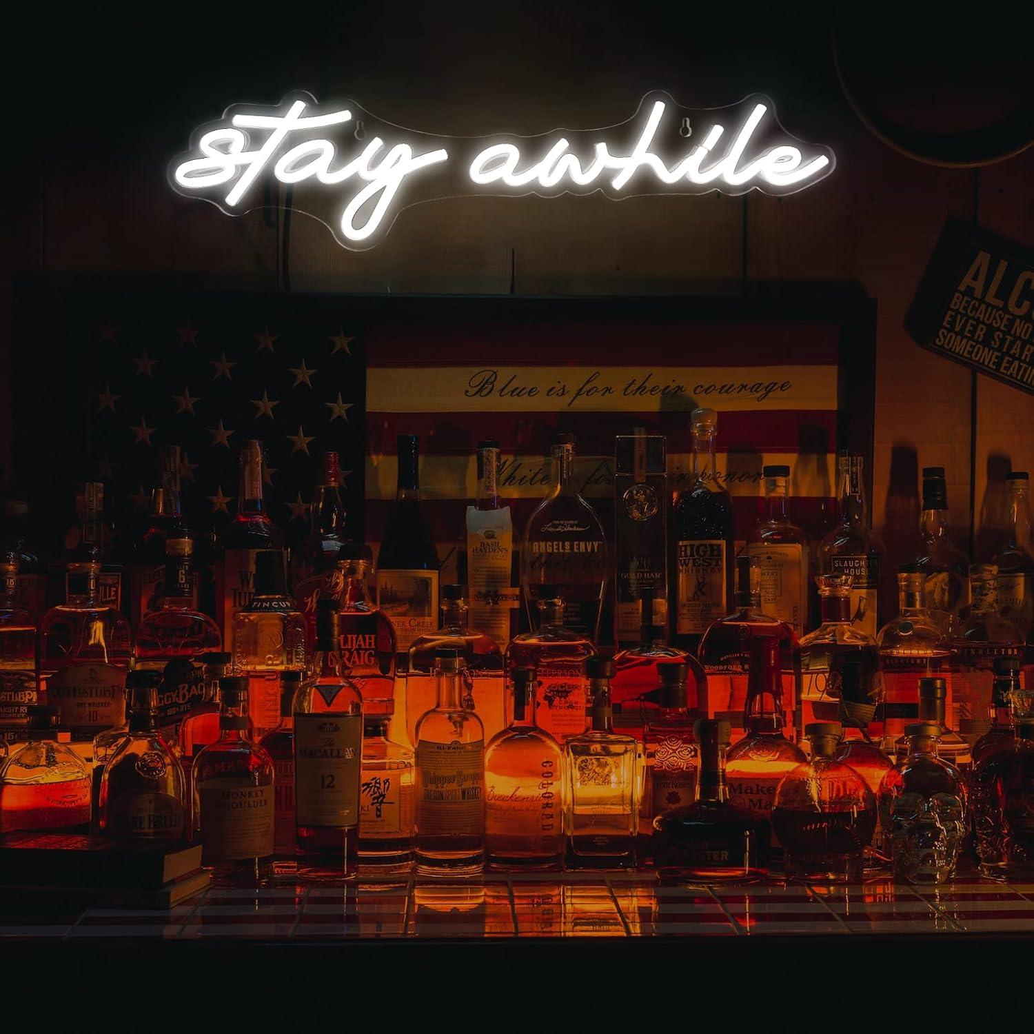 Insegne al Neon 'Stay Awhile'  - Room Lighting Bedroom Decor recensione e prezzo