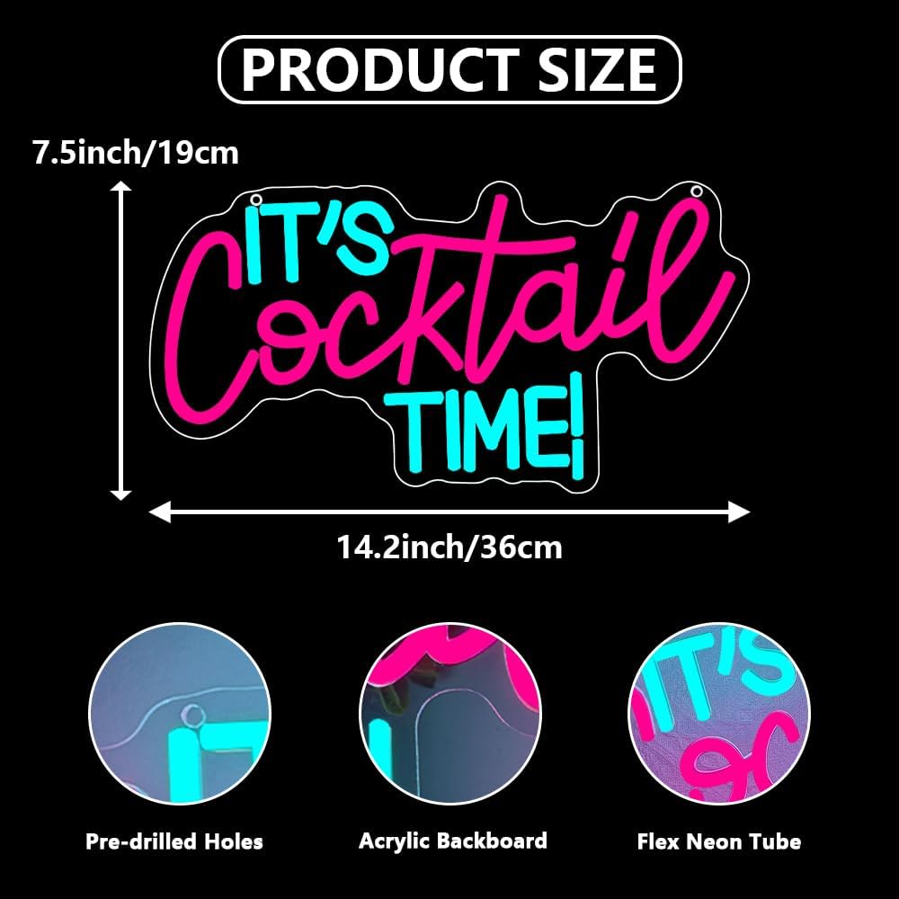 Insegna al Neon 'Cocktails' Al - Room Lighting Bedroom Decor recensione e prezzo