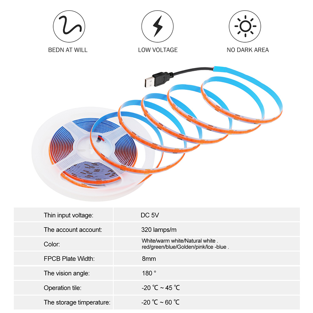 Striscia LED COB DC 5V 320 LED - Decor Lighting Hours recensione e prezzo