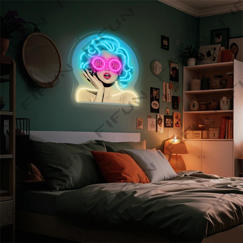 Insegna al Neon WOW Curl Girl, - Outdoor Lighting Decor Wow recensione e prezzo