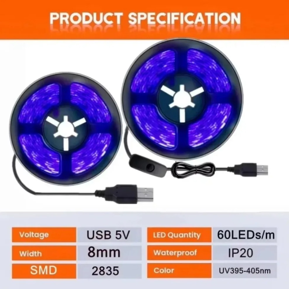 Striscia LED UV SMD2835 DC5V 3 - Decor Lighting Hours recensione e prezzo